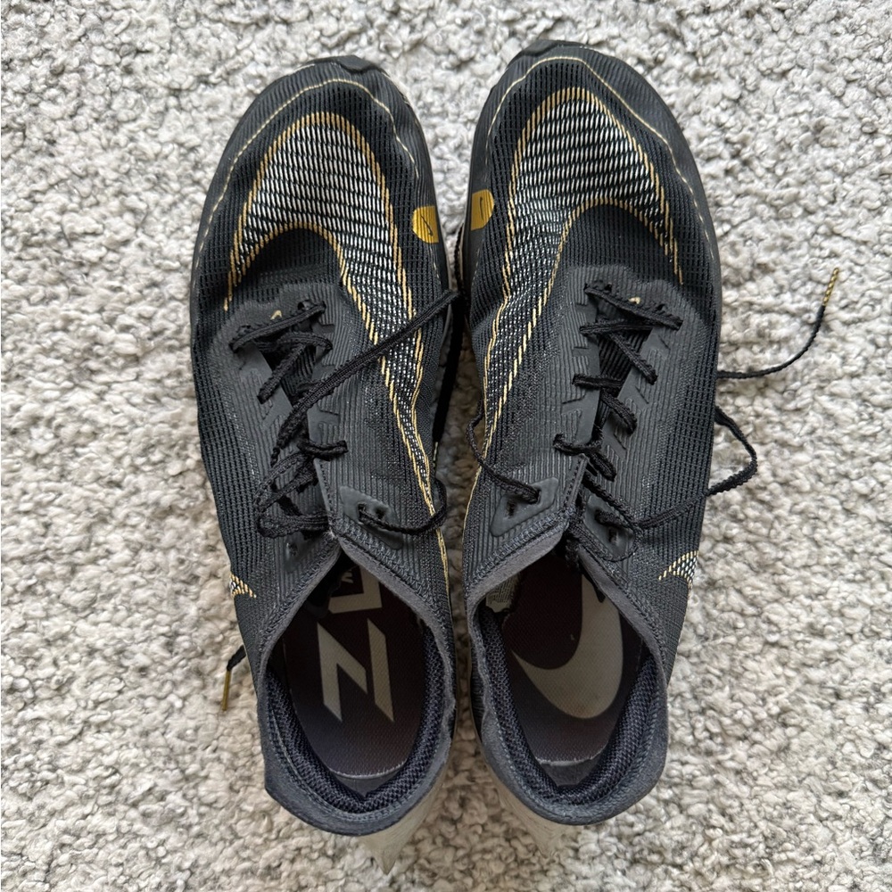 Men's Black and Gold Athletic Nike ZoomX Vaporfly size 11.5